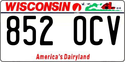 WI license plate 852OCV