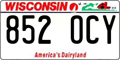 WI license plate 852OCY