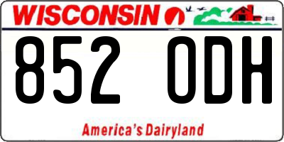 WI license plate 852ODH