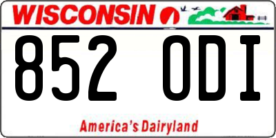 WI license plate 852ODI