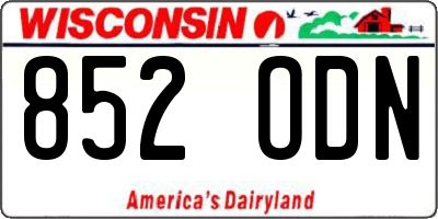 WI license plate 852ODN