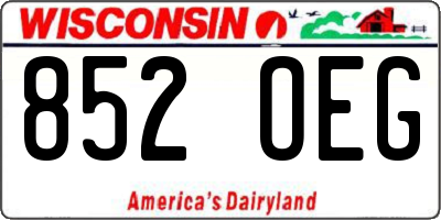 WI license plate 852OEG