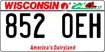 WI license plate 852OEH