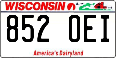WI license plate 852OEI