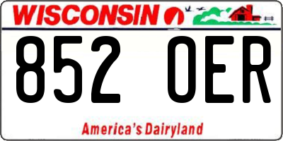WI license plate 852OER