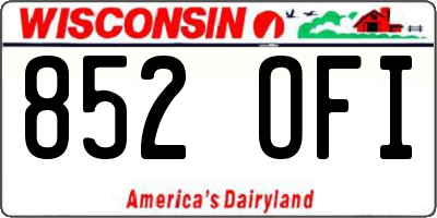 WI license plate 852OFI