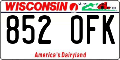 WI license plate 852OFK