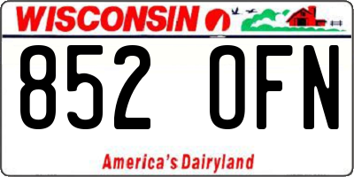 WI license plate 852OFN