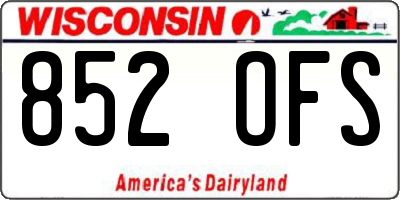 WI license plate 852OFS
