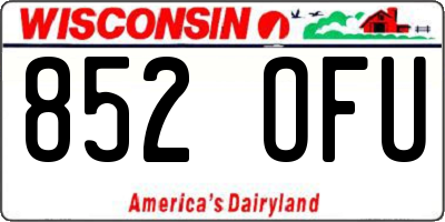 WI license plate 852OFU
