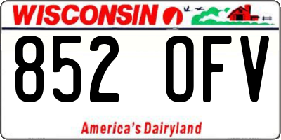 WI license plate 852OFV