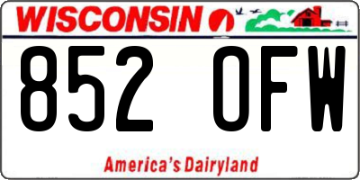 WI license plate 852OFW