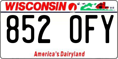 WI license plate 852OFY