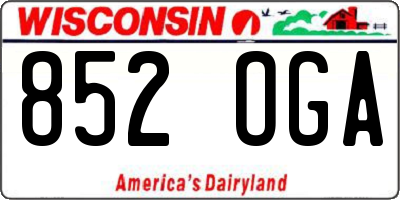 WI license plate 852OGA