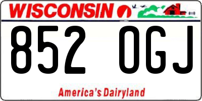 WI license plate 852OGJ