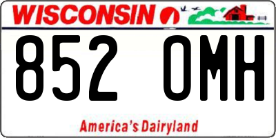 WI license plate 852OMH