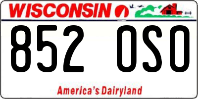 WI license plate 852OSO