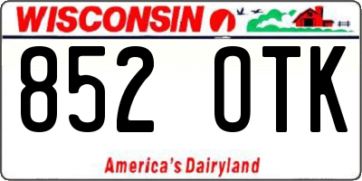 WI license plate 852OTK