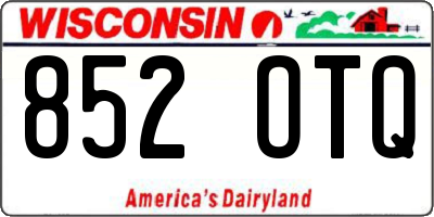 WI license plate 852OTQ