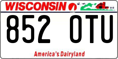 WI license plate 852OTU