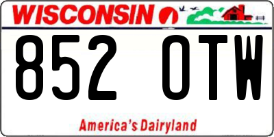 WI license plate 852OTW