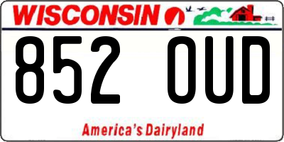 WI license plate 852OUD