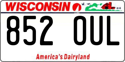WI license plate 852OUL