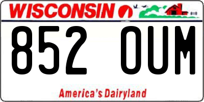 WI license plate 852OUM