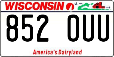WI license plate 852OUU