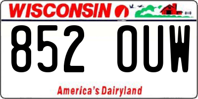 WI license plate 852OUW
