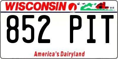 WI license plate 852PIT