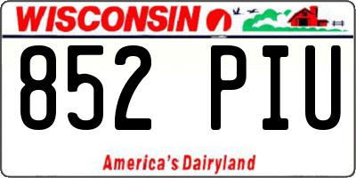WI license plate 852PIU