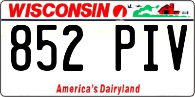 WI license plate 852PIV