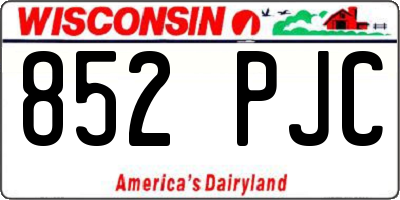 WI license plate 852PJC