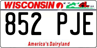WI license plate 852PJE