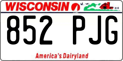 WI license plate 852PJG