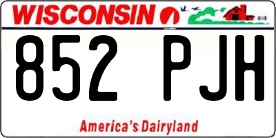 WI license plate 852PJH