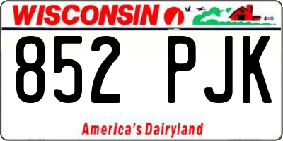 WI license plate 852PJK