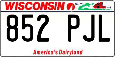 WI license plate 852PJL