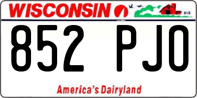 WI license plate 852PJO