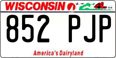 WI license plate 852PJP