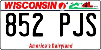 WI license plate 852PJS
