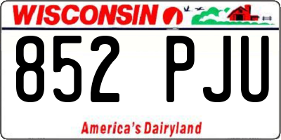 WI license plate 852PJU