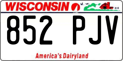 WI license plate 852PJV