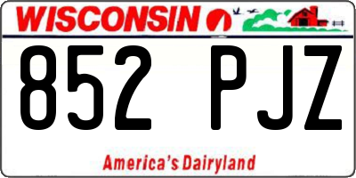 WI license plate 852PJZ