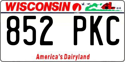 WI license plate 852PKC