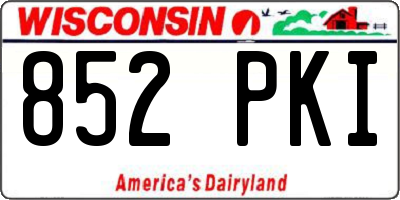 WI license plate 852PKI