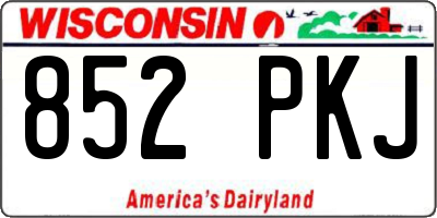 WI license plate 852PKJ