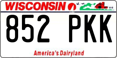 WI license plate 852PKK