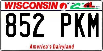 WI license plate 852PKM